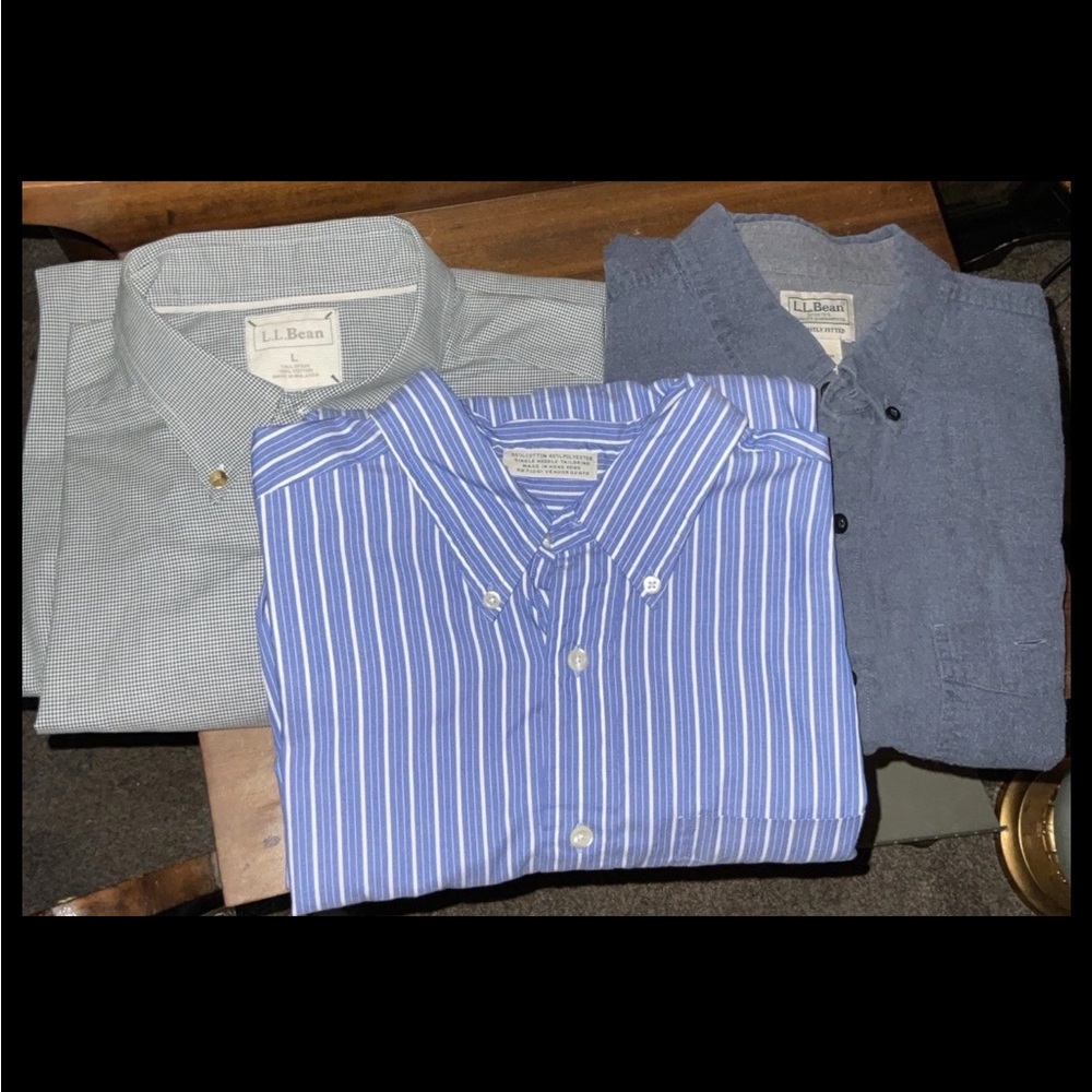 Lot Of 3 Vintage L.L Bean Men’s Large/Tall Long sleeve Shirts